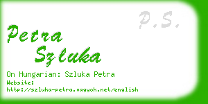 petra szluka business card